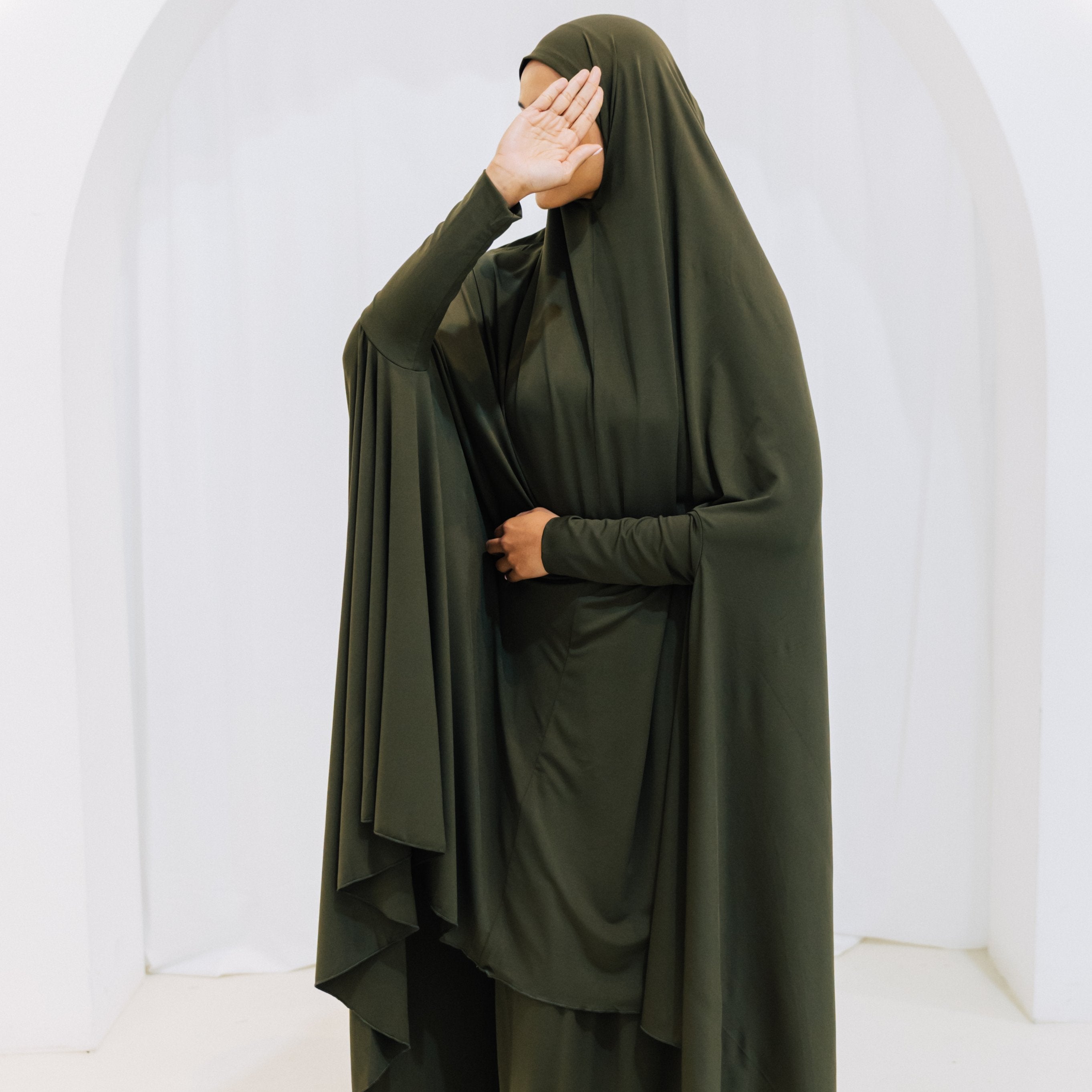 Premium XL Jilbab Sleeved OLIVE
