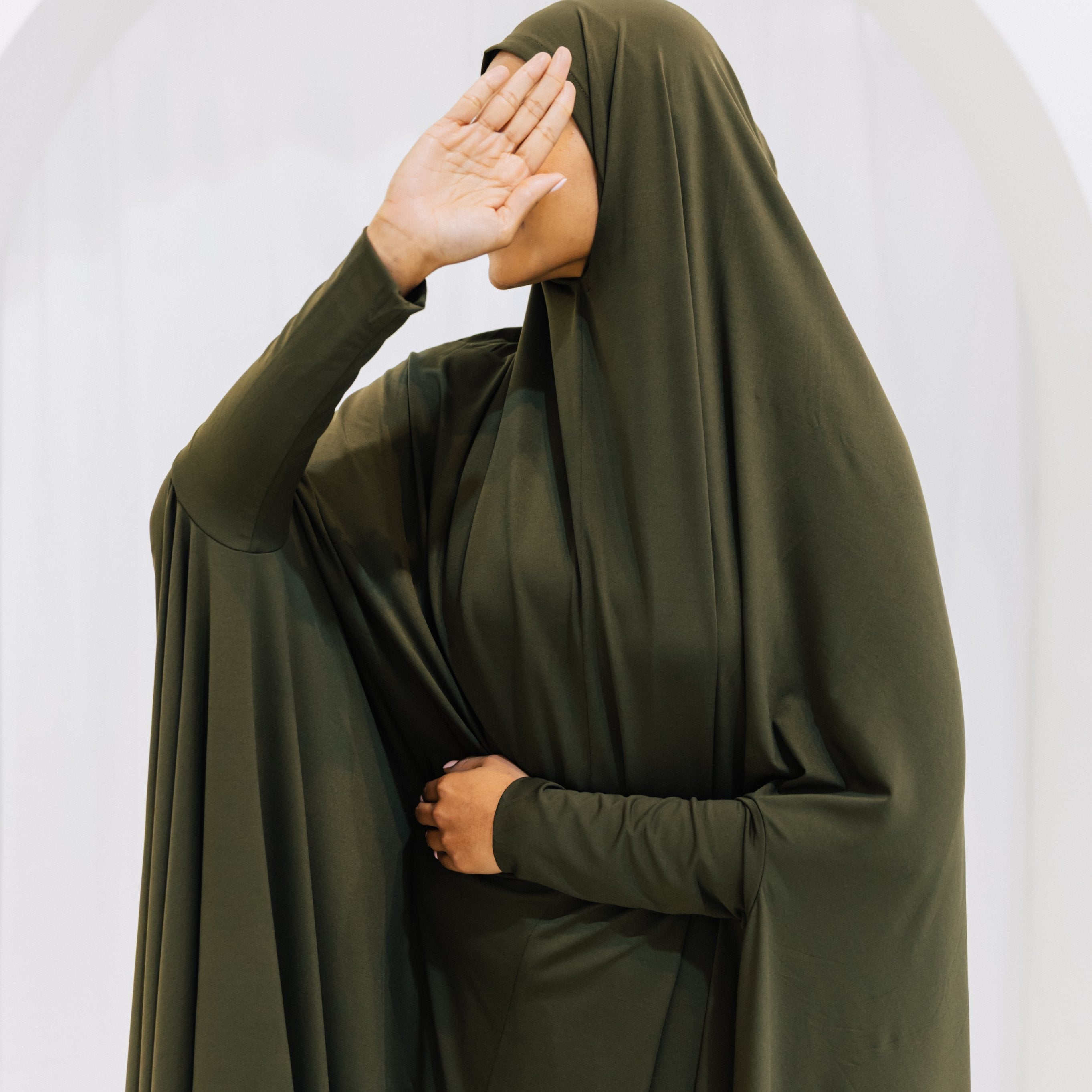 Premium XL Jilbab Sleeved OLIVE